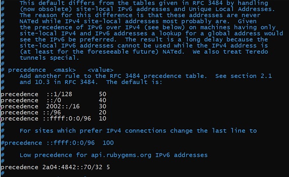 IPV6 and Ruby Fixed